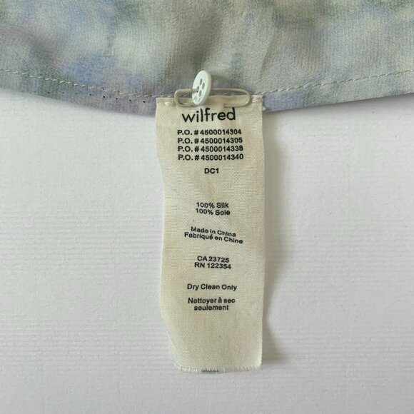 Aritzia Wilfried Silk Abstract Print Shirt Dress Tunic Green Blue Cottagecore - Picture 10 of 13